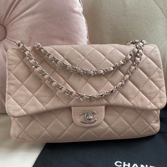 CHANEL Handbags - 👛👛Chanel Quilted Jumbo 3 Flaps Blush powder pink Flap Bag